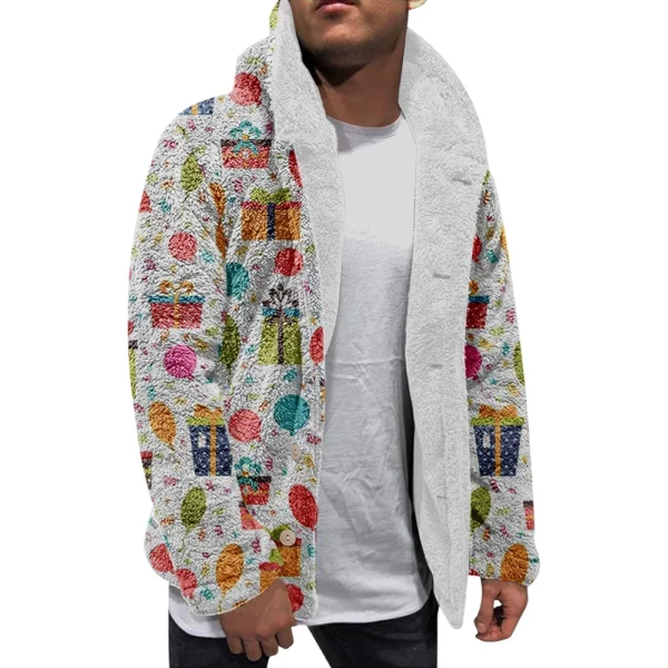 Men'S Winter Zipper Hooded Fleece Sweatshirt With Patch Pocket Casual Jacket - Image 5