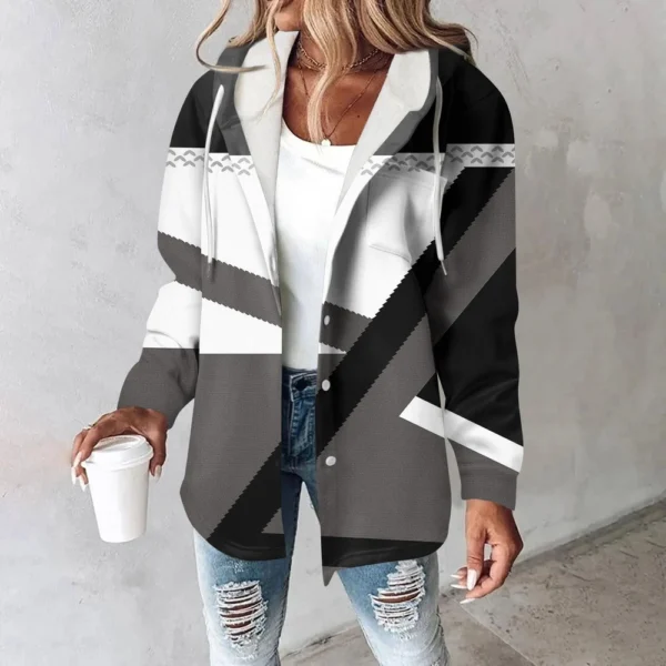 Women's Coat Casual And Fashionable Composite Thick And Warm Printed Hooded - Image 25