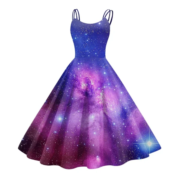 Women's Fashion  Printed Sexy Strapless Gothic Cocktail Dress Punk, Vintage - Image 3