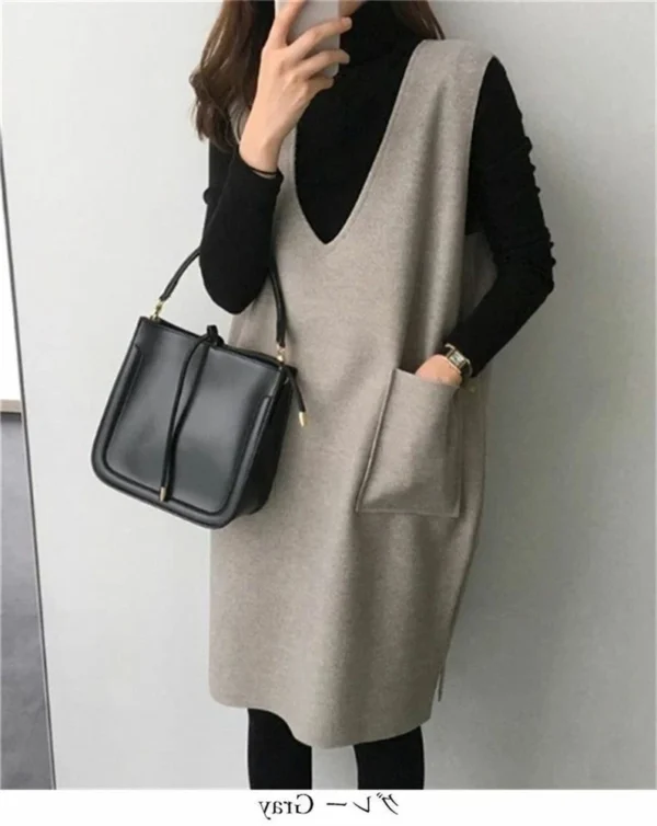 Vest women solid color loose dress women - Image 12