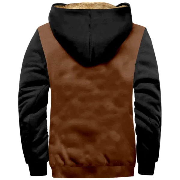 Men's Winter Print Jacket Men's Casual Trend Zipper Hooded Jacket - Image 9