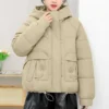 Winter Thickened Cotton-padded Jacket For Age Reduction, Largecollar, Hooded - Image 22
