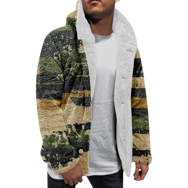 Men'S Winter Zipper Hooded Fleece Sweatshirt With Patch Pocket Casual Jacket - Image 20
