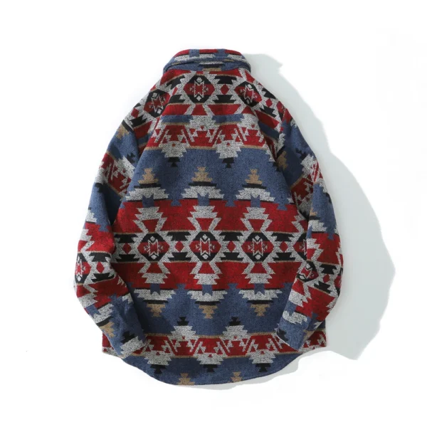 Retro Ethnic Long Sleeved Shirt Men'S Street Loose Fashion Jacket - Image 11