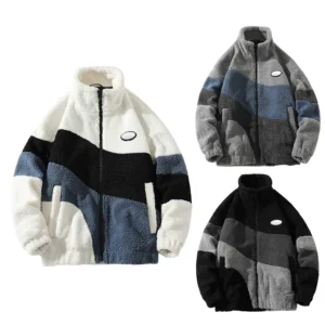 Mens Casual  Pocket Lambskin R Fashion  Cashmerematching Loose Warm
