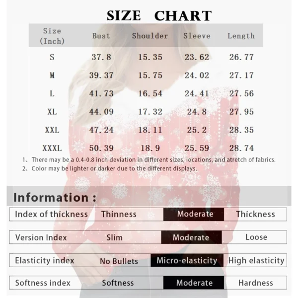 Women's Christmas Long Sleeve Shirt Top V Neck Party Fleece Collar T Shirt - Image 24
