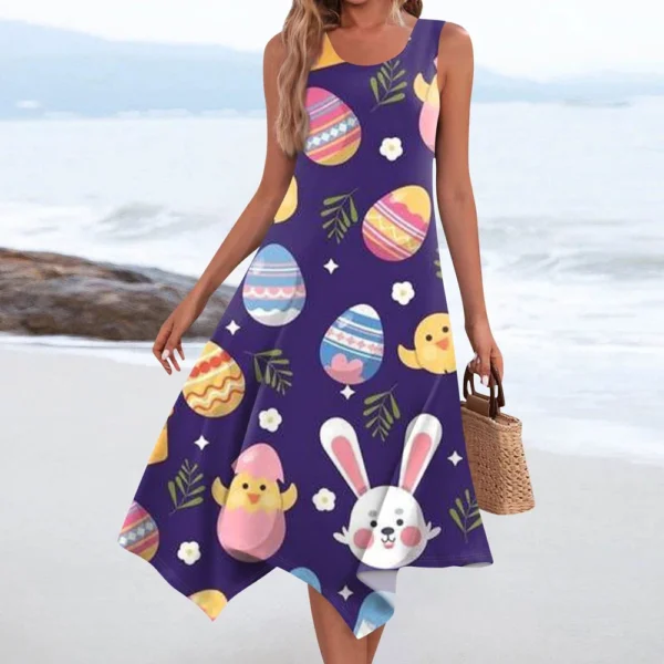Women's Dresses Fashion Loose Easter Summer Casual Printed Sundresses Dress - Image 19