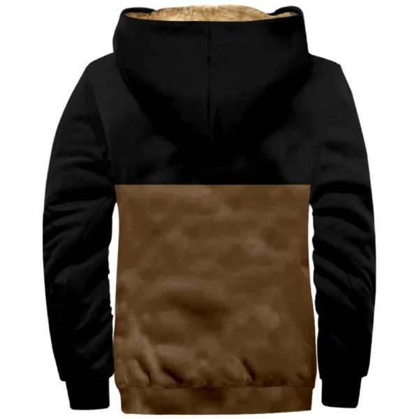 Men's Winter Print Jacket Men's Casual Trend Zipper Hooded Jacket - Image 12