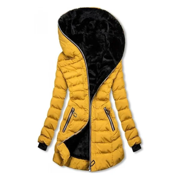 Women's Hooded Warm And Cotton Jacket With Pockets Long Zipper Jacket Cotton - Image 20