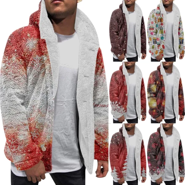 Men'S Winter Zipper Hooded Fleece Sweatshirt With Patch Pocket Casual Jacket