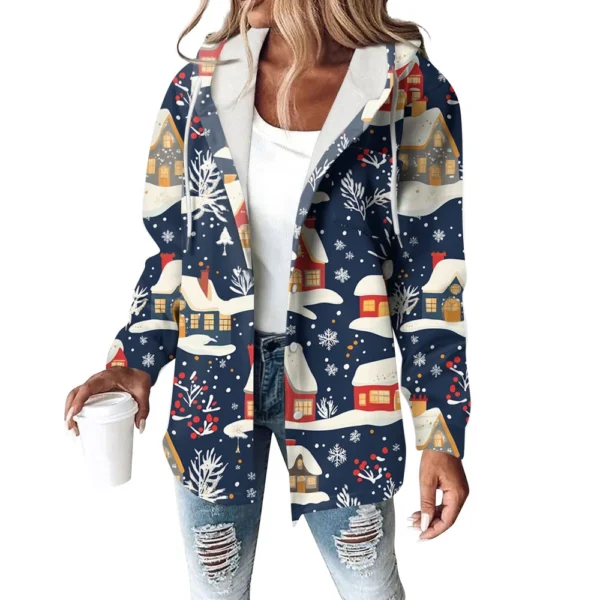 Women's Coat Casual And Fashionable Composite Thick And Warm Printed Hooded - Image 20