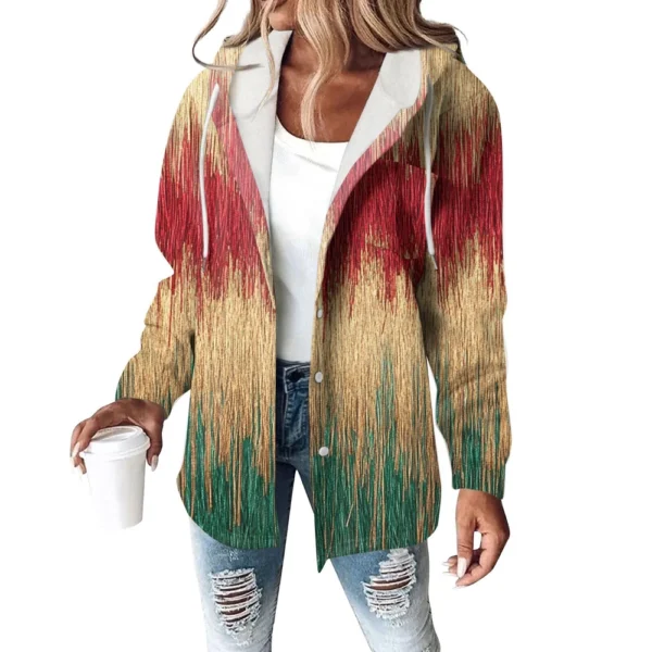 Women's Coat Casual And Fashionable Composite Thick And Warm Printed Hooded - Image 23