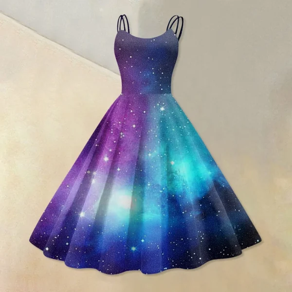 Women's Fashion  Printed Sexy Strapless Gothic Cocktail Dress Punk, Vintage - Image 25