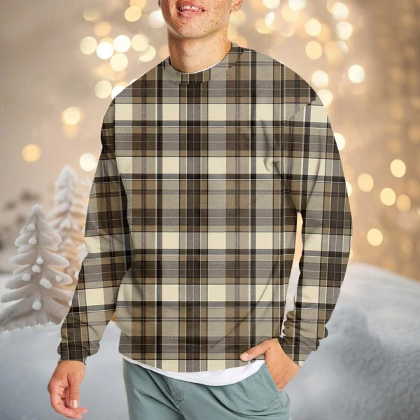 Men's Casual Fashion Comfortable Plaid Round Neck Pullover Sweatshirt Sweatshirt - Image 13