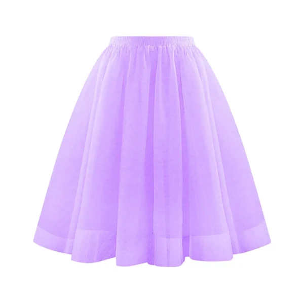 Women's Fashion Solid Color Half Skirt Party Ballet Puff Skirt Mesh Skirt - Image 34