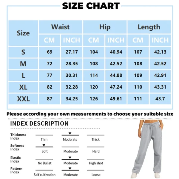 Women's Drawstring Track Pants Lined Pockets Ladies Wide Leg Sweatpants US - Image 2