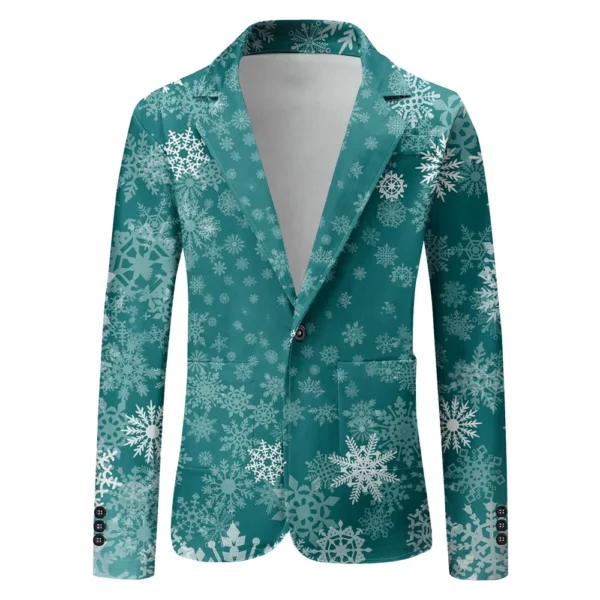Unisex Winter Christmas Prints Suit Jackets Unisex Casual Fashion Button Jackets - Image 8