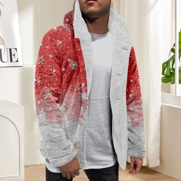 Men'S Winter Zipper Hooded Fleece Sweatshirt With Patch Pocket Casual Jacket - Image 22