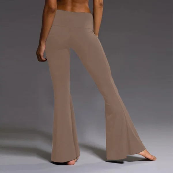 Women's Solid Color Relaxed Sports Casual High-waisted Flared Yoga Pants Long - Image 7