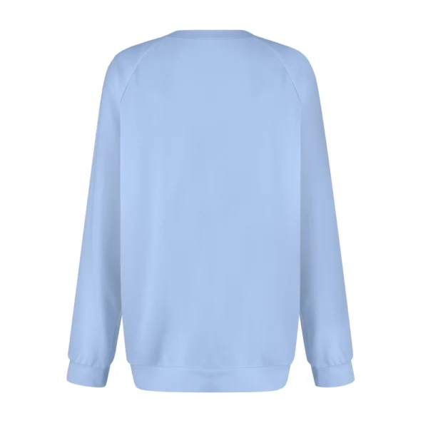 Women's Fashion Sweatshirt V-neck Long Sleeve Solid Color Casual Loose Pullover - Image 12