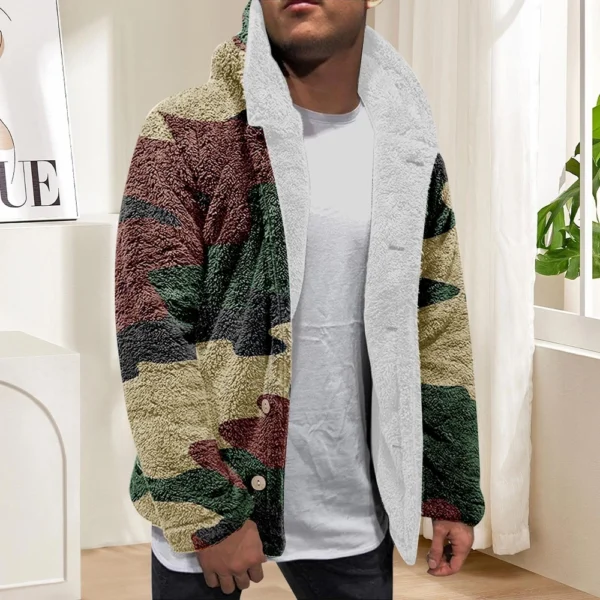 Men'S Winter Zipper Hooded Fleece Sweatshirt With Patch Pocket Casual Jacket - Image 22