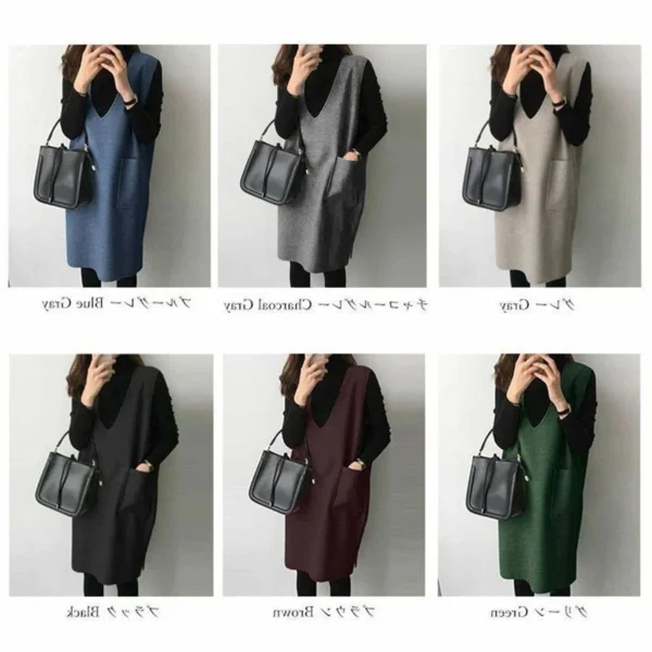 Vest women solid color loose dress women - Image 9