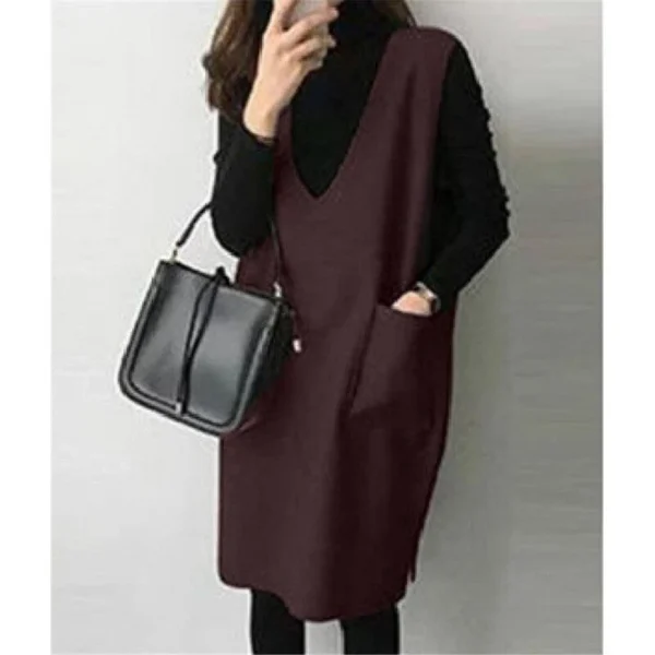 Vest women solid color loose dress women - Image 6