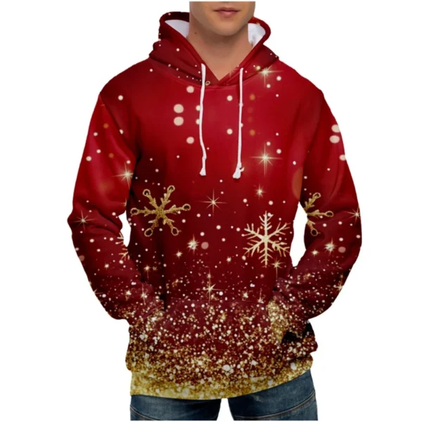 Men's Loose Printed Hooded Sweatshirt Men's Casual Fashion Sports Sweatshirt - Image 31