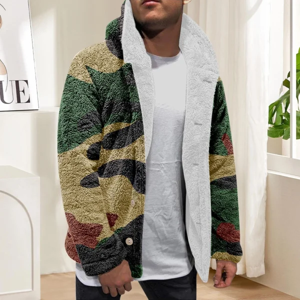 Men'S Winter Zipper Hooded Fleece Sweatshirt With Patch Pocket Casual Jacket - Image 19