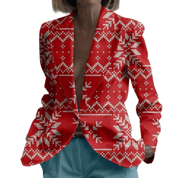 Unisex Winter Christmas Prints Suit Jackets Unisex Casual Fashion Button Jackets - Image 11