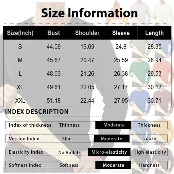 Men's Long Sleeve Fleece Casual Fuzzy Crewneck Pullover Warm Winter Sweatshirts - Image 2