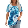 Women's Casual Fashion Printed Loose Daily Round Neck Short Sleeved T-Shirt - Image 14