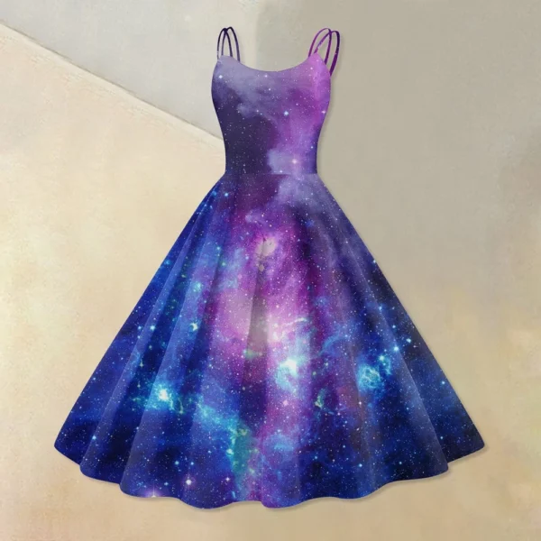 Women's Fashion  Printed Sexy Strapless Gothic Cocktail Dress Punk, Vintage - Image 22