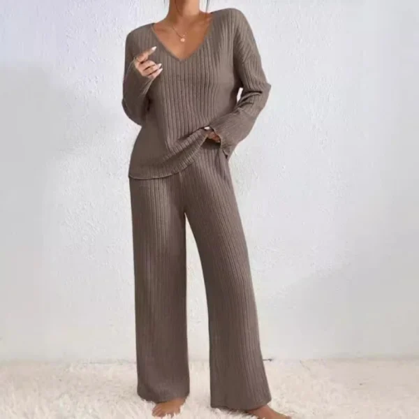 Long Sleeve Suit V-Neck Loose Casual Suit Women - Image 3