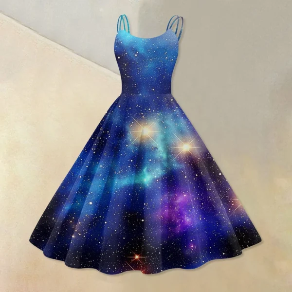 Women's Fashion  Printed Sexy Strapless Gothic Cocktail Dress Punk, Vintage - Image 16