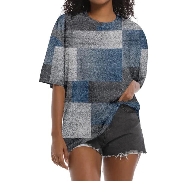 Shirt For Women's Fashion Casual Falling Shoulder Sleeves Round Neck Short - Image 31