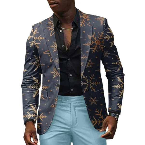 Unisex Winter Christmas Prints Suit Jackets Unisex Casual Fashion Button Jackets - Image 22