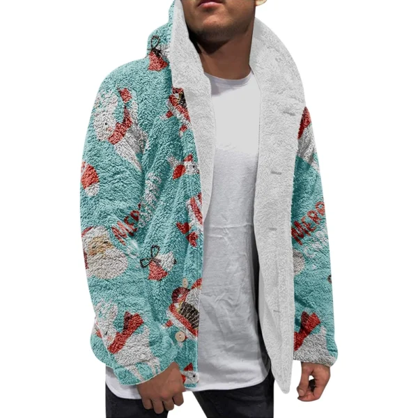 Men'S Winter Zipper Hooded Fleece Sweatshirt With Patch Pocket Casual Jacket - Image 3