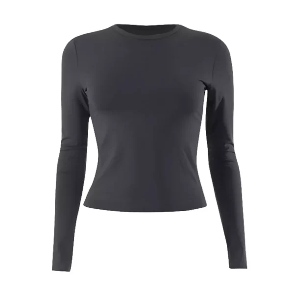 Women's Basic Long Sleeve Tops Slim Fit Stretchy Crew Neck T-Shirt Plain US - Image 10