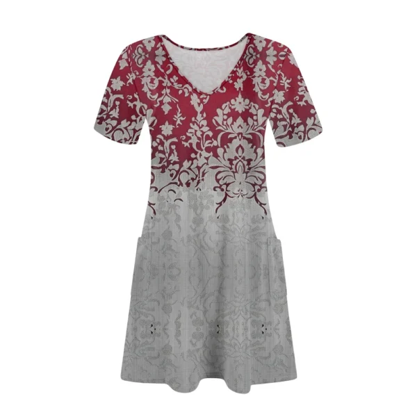 Women's Casual Sundress With Pockets Summer Boho Beach Dress Floral Blouses For - Image 11