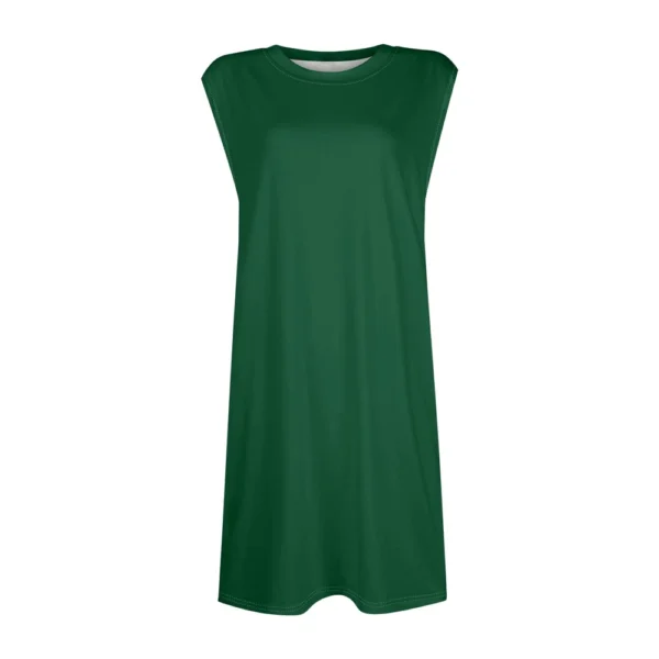 Women's Casual And Fashionable Round-neck Sleeveless Printing Mid Length Dress - Image 14
