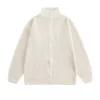 Men'S Loose Stand Up Collar Sweater Knitted Sweater Fashionable Casual Cardigan - Image 13