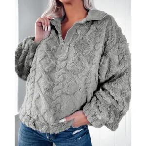 Women's casual loose warm long-sleeved jacket