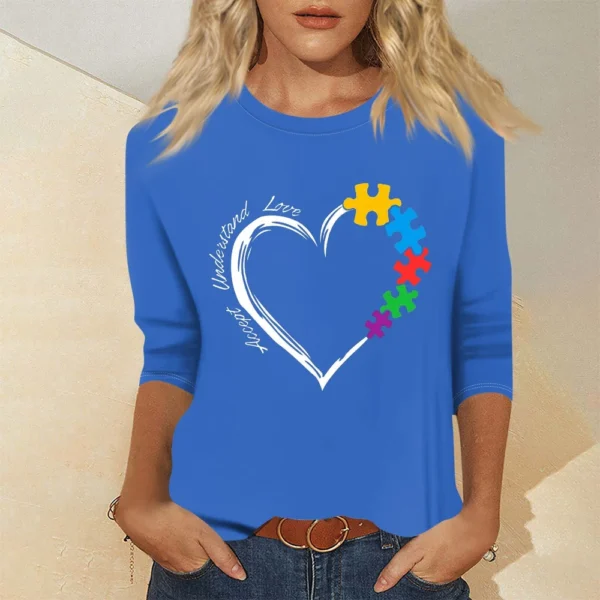 Women's Basic Printed Fashion Casual Easter Plus Size Tops 3/4 Sleeve Pullover - Image 28