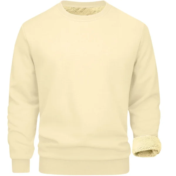 Men's Long Sleeve Fleece Casual Fuzzy Crewneck Pullover Warm Winter Sweatshirts - Image 7