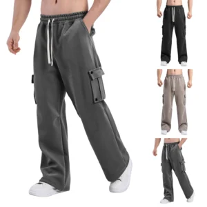 Men's Casual Sports Pants Loose Long Panel Fitness Running Training Sweatpants