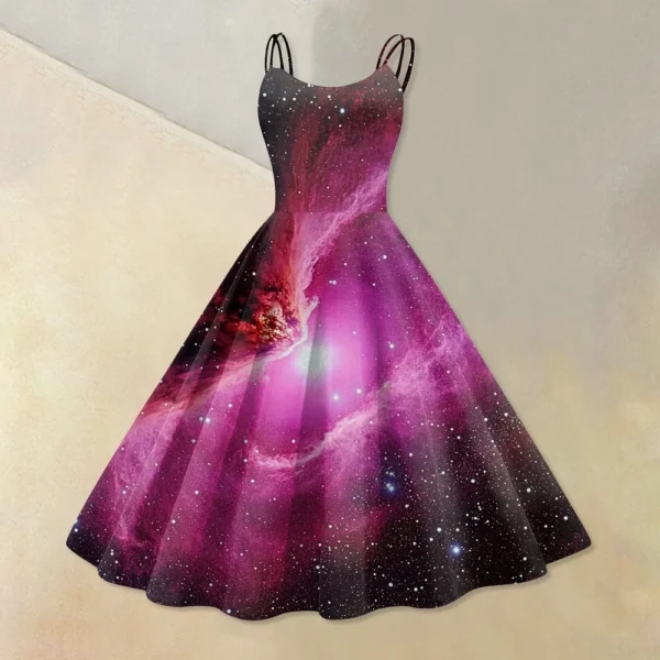 Women's Fashion  Printed Sexy Strapless Gothic Cocktail Dress Punk, Vintage - Image 19