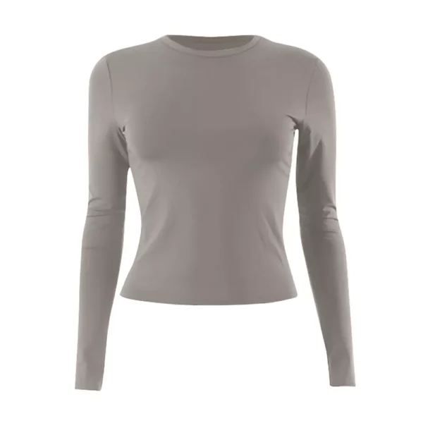 Women's Basic Long Sleeve Tops Slim Fit Stretchy Crew Neck T-Shirt Plain US - Image 9