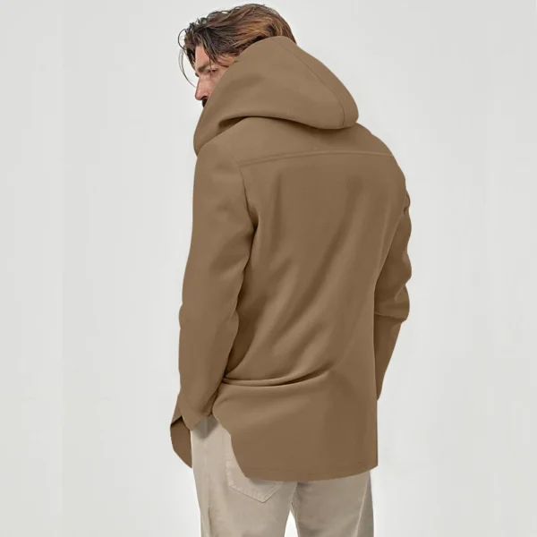 Men's trench coat long lapel hood casual trench coat - Image 14