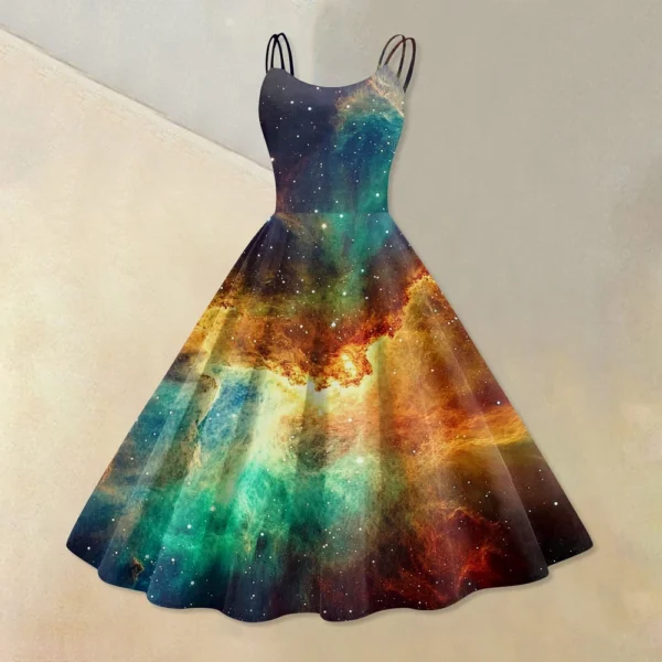Women's Fashion  Printed Sexy Strapless Gothic Cocktail Dress Punk, Vintage - Image 34